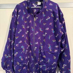 Vintage 80s Print Golf Novelty Bomber Jacket Windbreaker
